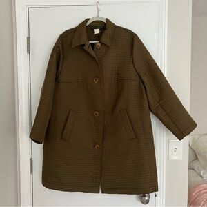 Vintage Harve Benard Olive Quilted Overcoat